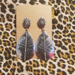 Distressed silver earrings